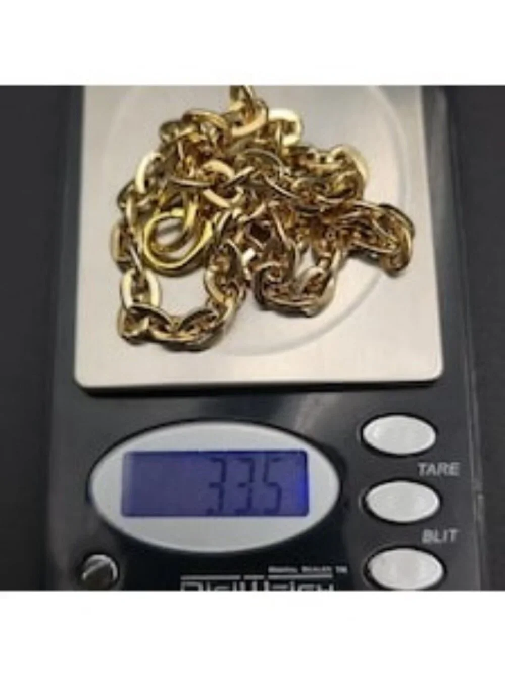 18 Inch Gold Plated Puffed Mariner Anchor Chain Necklace A8287